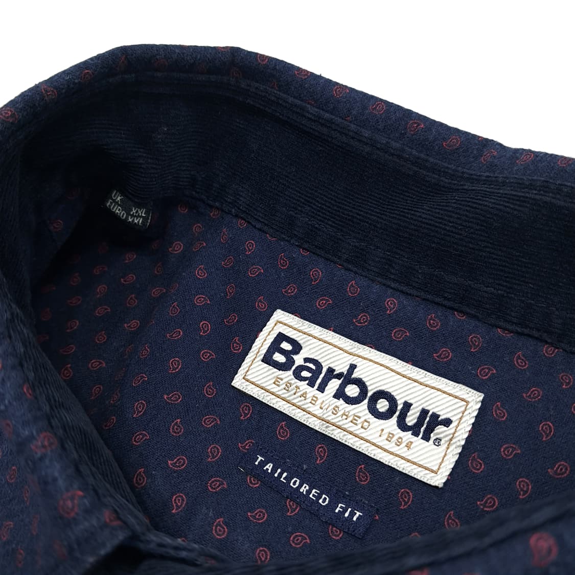 CN928 2XL 바버 네이비 마이크로 페이즐리 플란넬 긴팔 셔츠 남방 상품이미지4