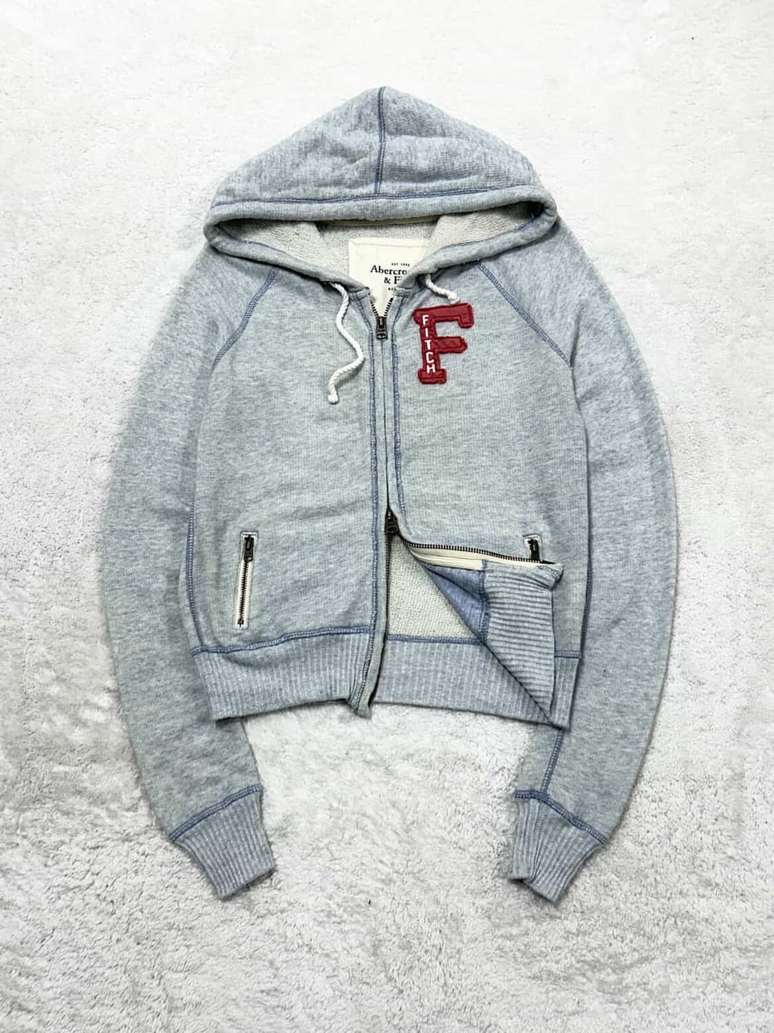 아베크롬비 뮤트하늘 백로고 투웨이 후드집업 상품이미지5
