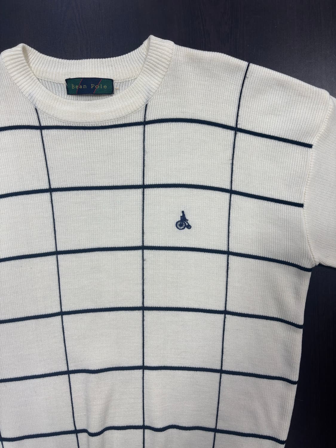 빈폴 체크 화이트 니트 상품이미지3