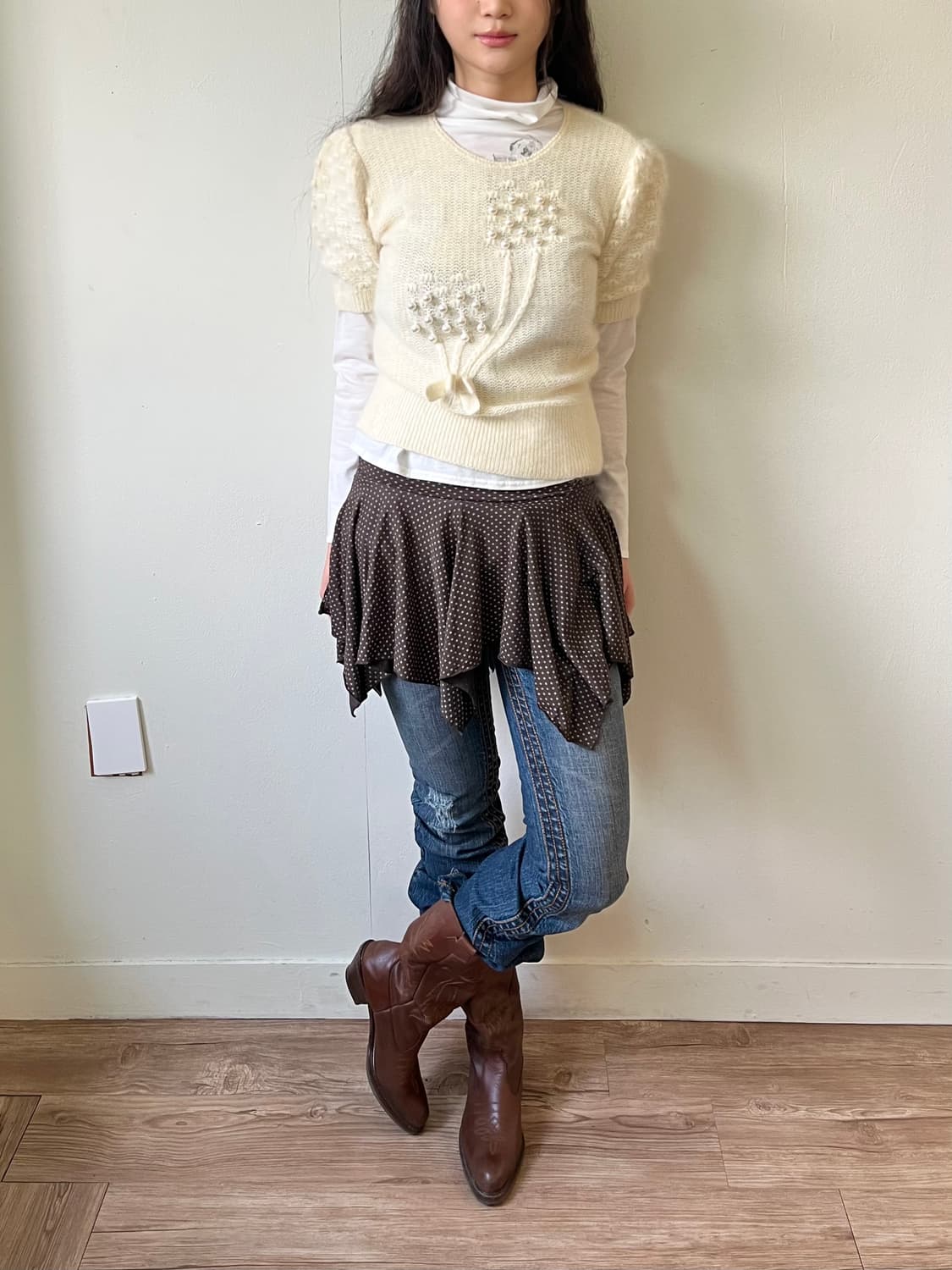 Japan Vtg 트임 패치 데님 진 상품이미지6