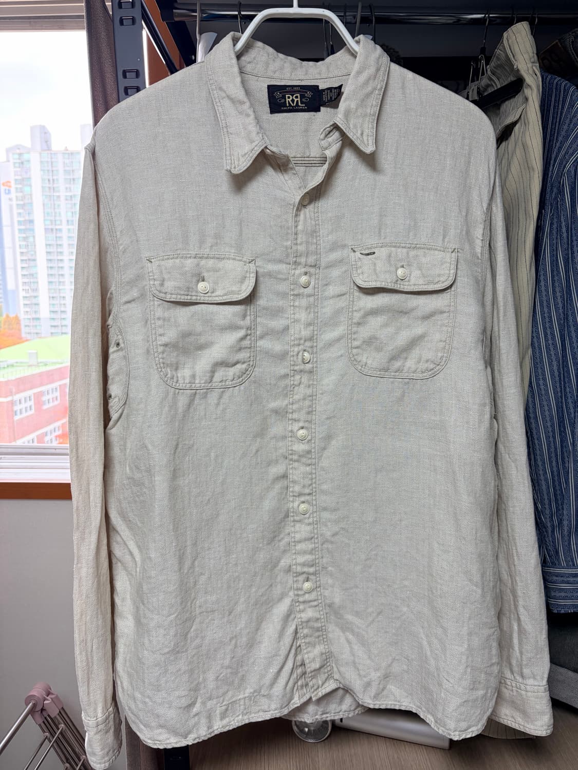 RRL 더블알엘 린넨 헤링본 워크셔츠 L 상품이미지1