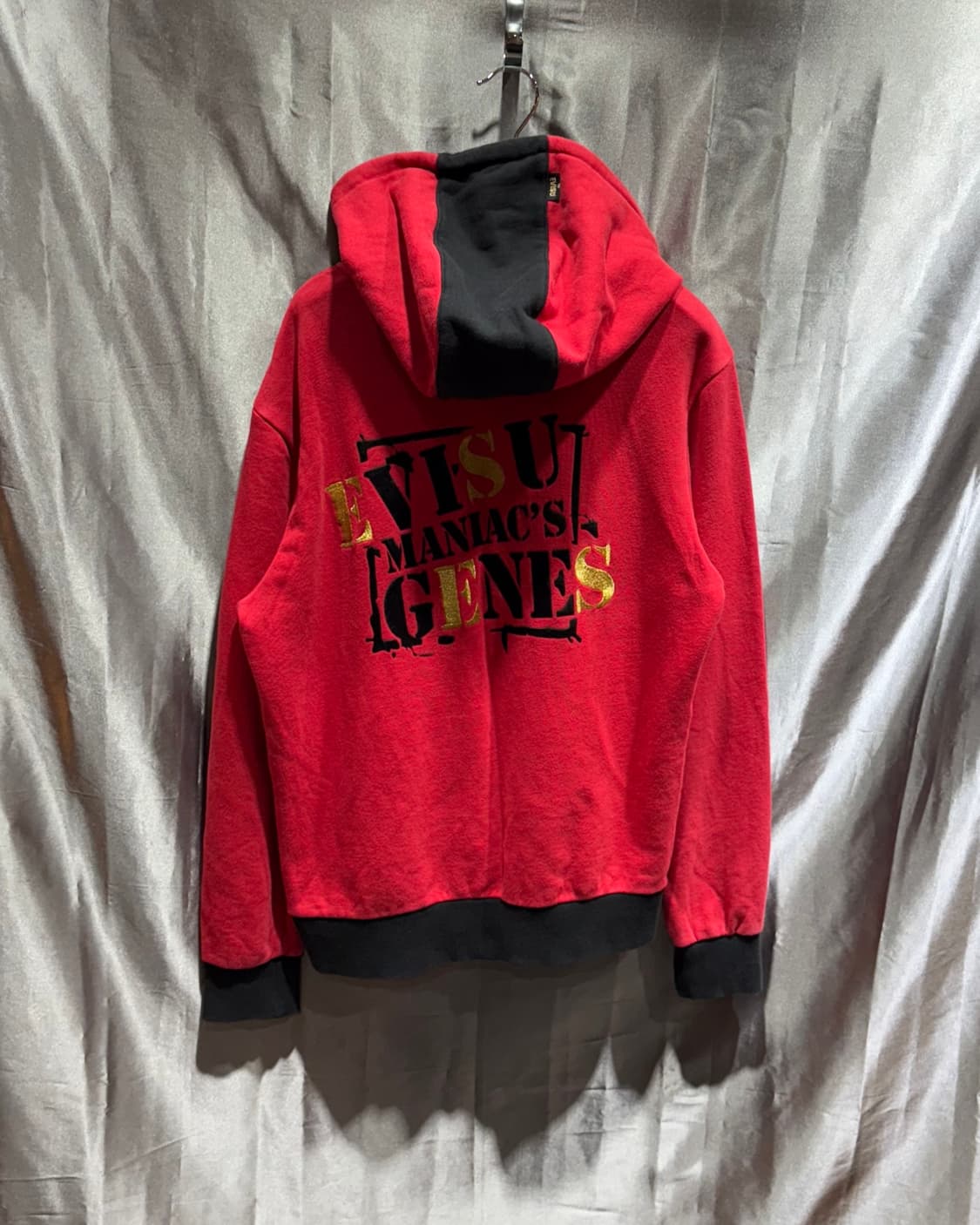M EVISU 에비수 사선 골드로고 후드티 상품이미지4