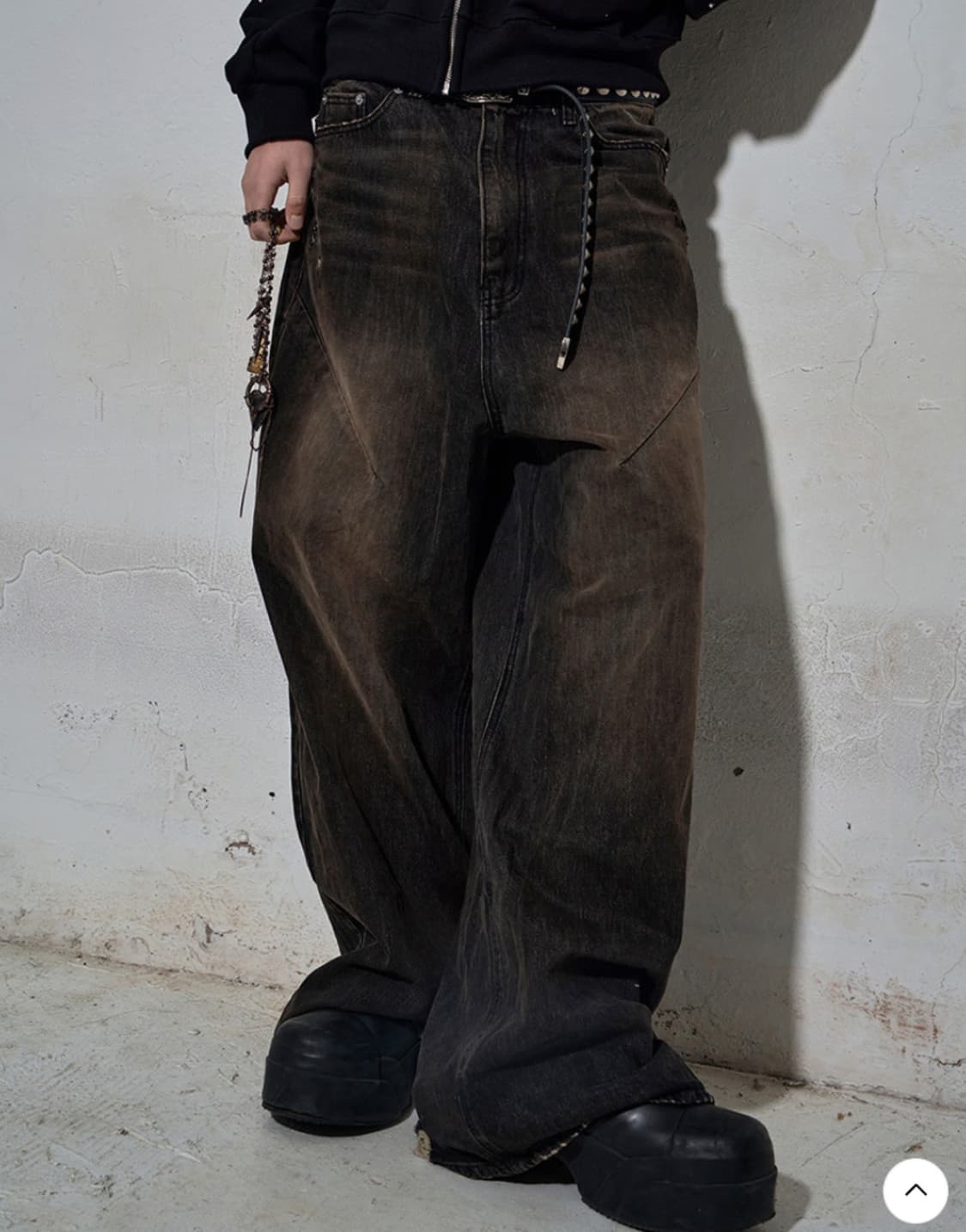 Oil Wash Wide Leg Denim Pants  상품이미지3