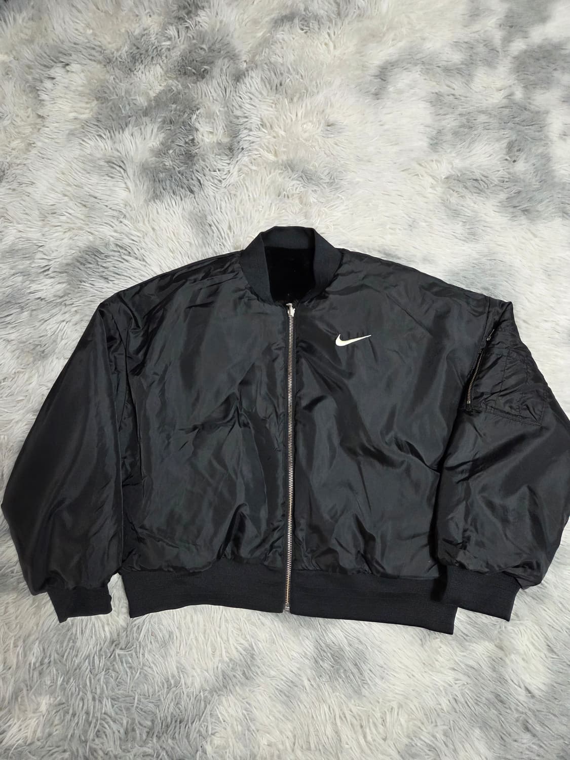 나이키 양면 퍼자켓 여성 봄버 블랙M 상품이미지5