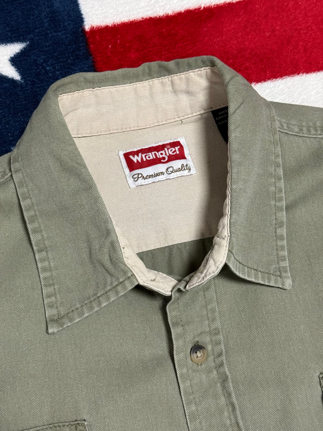 랭글러워크셔츠 Wrangler work shirt 빈티지워크셔츠올리브그린 상품이미지7
