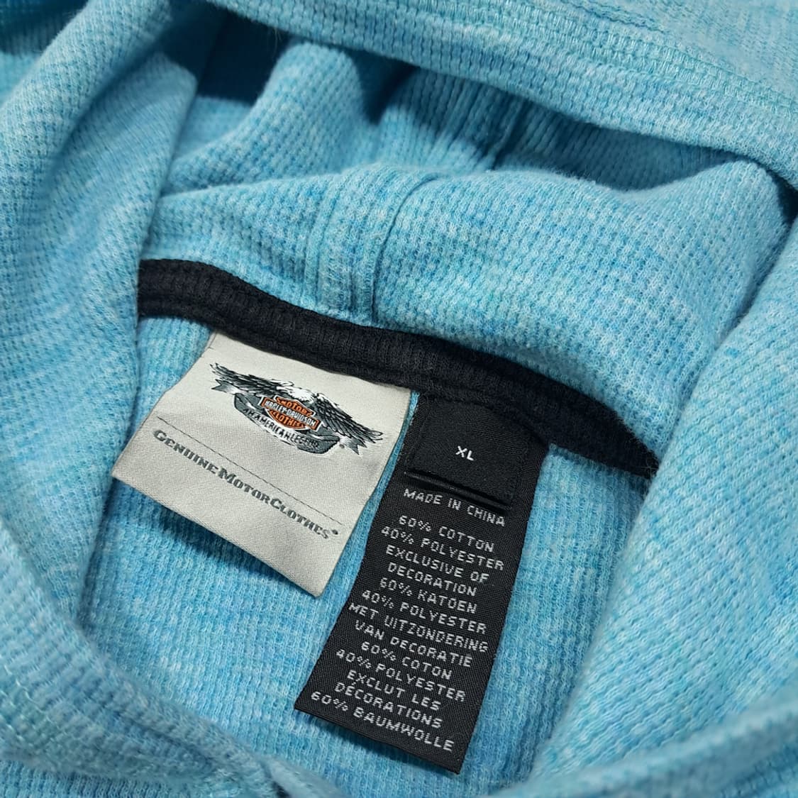 CL562 XL 할리데이비슨 미니 와플 라이트블루 후드 티셔츠 상품이미지4