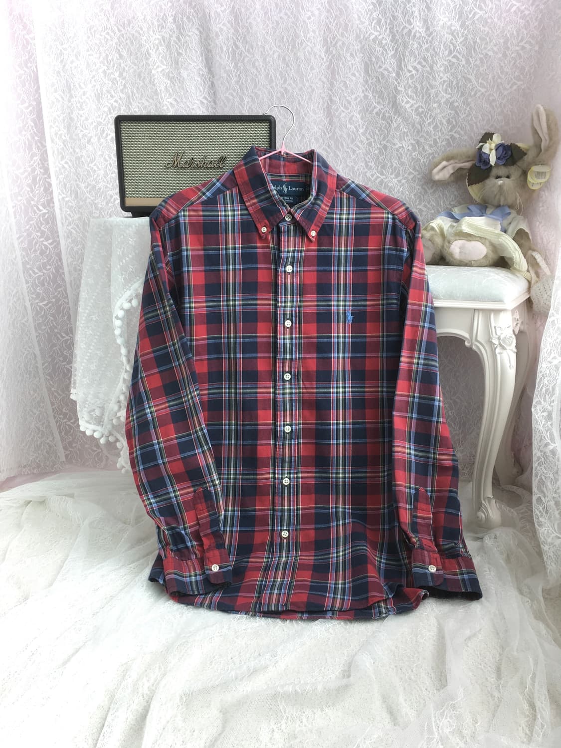 Polo navy red check shirt 상품이미지3
