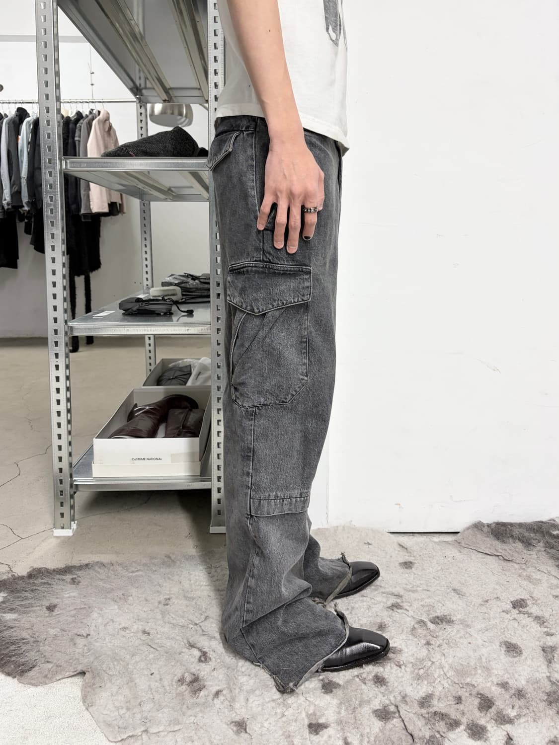 커미션 와이드 카고 데님 팬츠 상품이미지2