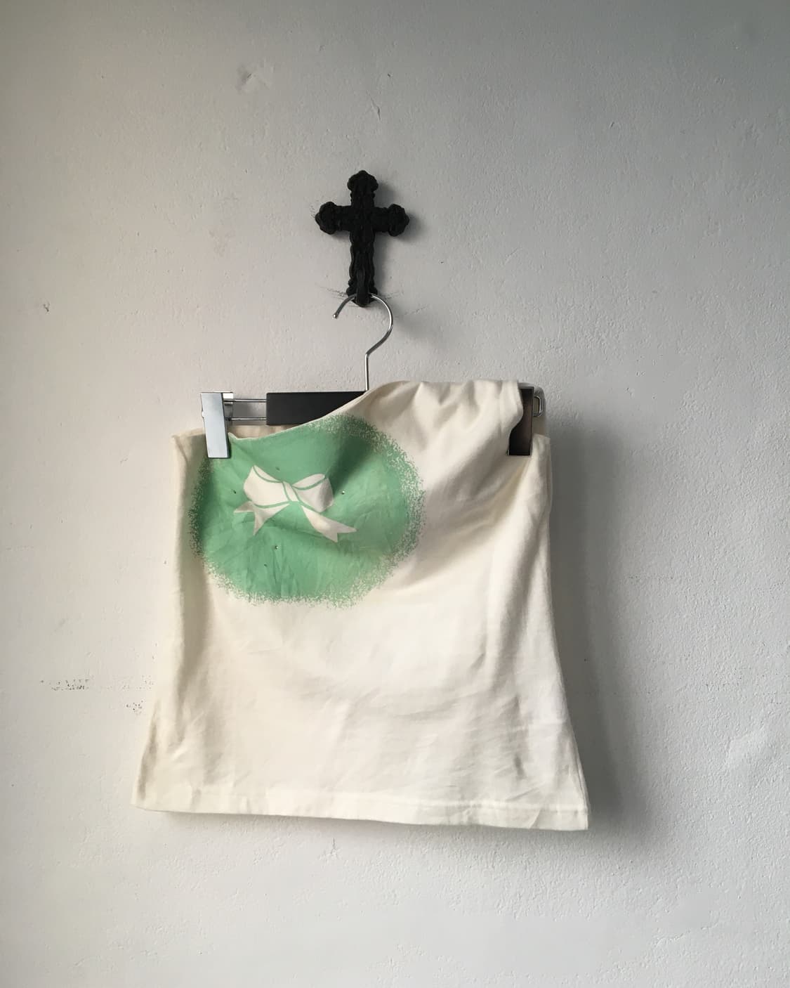 Ribbon printing one shoulder top 상품이미지2
