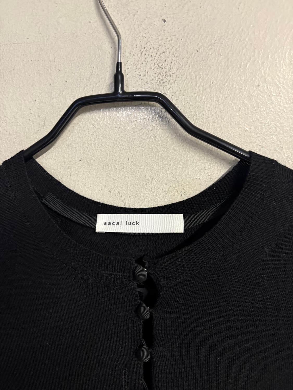 SACAI LUCK back pleats cardigan black 2 상품이미지7