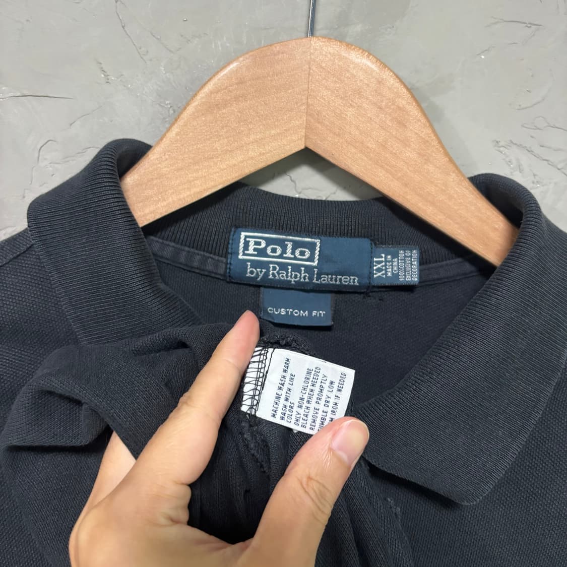 2XL 폴로 랄프로렌 빅포니 카라티 롱슬리브 블랙 상품이미지3