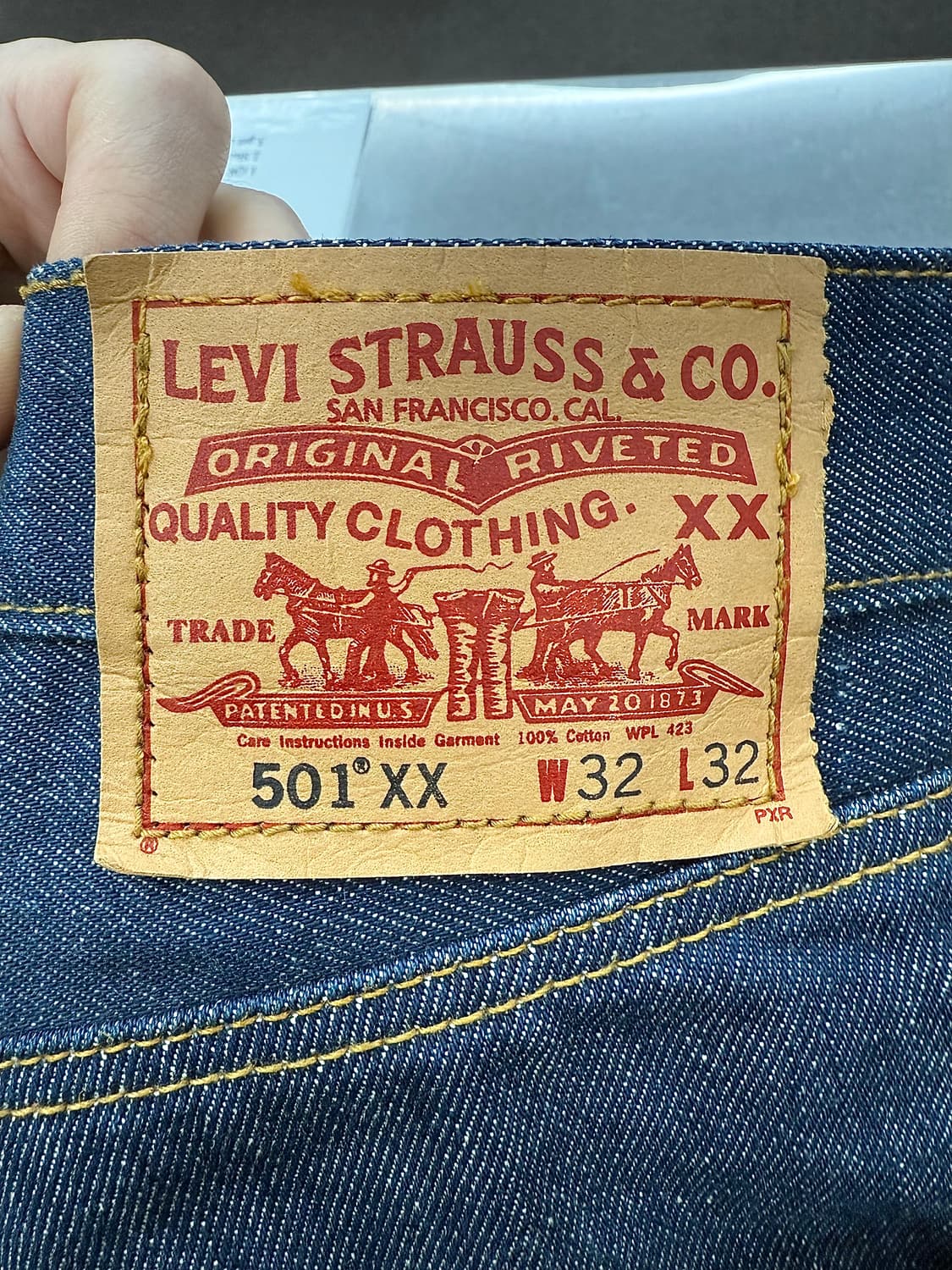 리바이스 501xx 블랭크 탭 오리지널 다크 인디고 데님 팬츠 상품이미지8