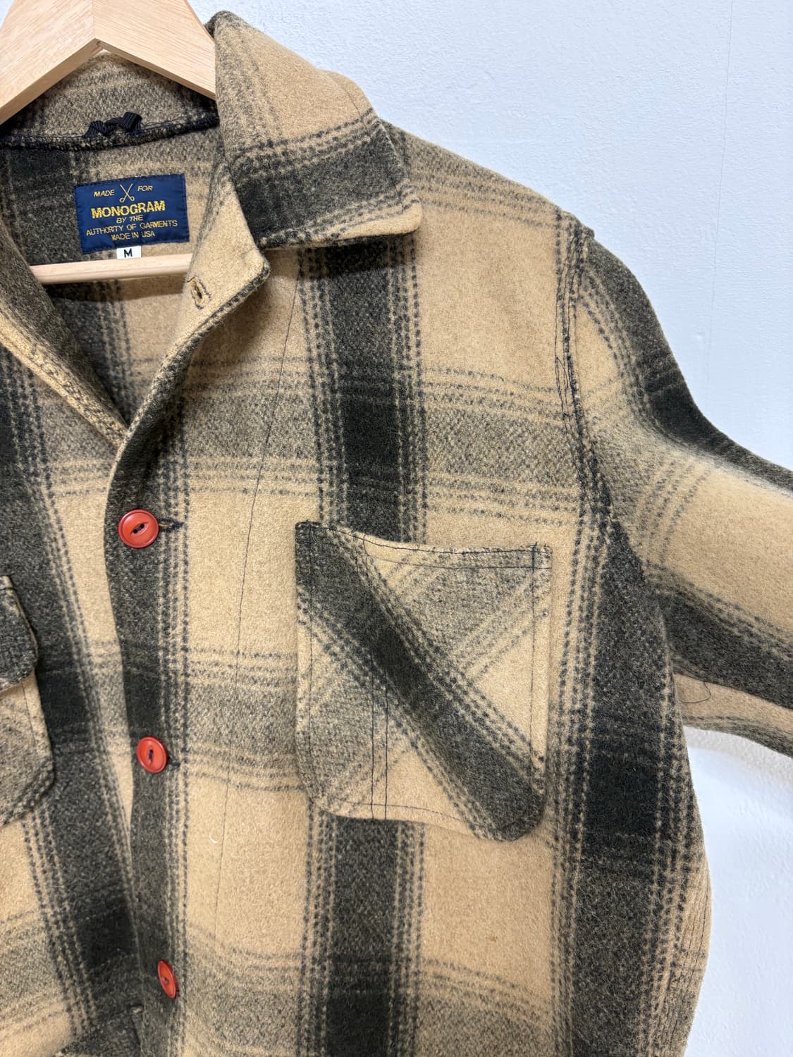 90‘s vtg  monogram Flannel  Work Jacket. 상품이미지5