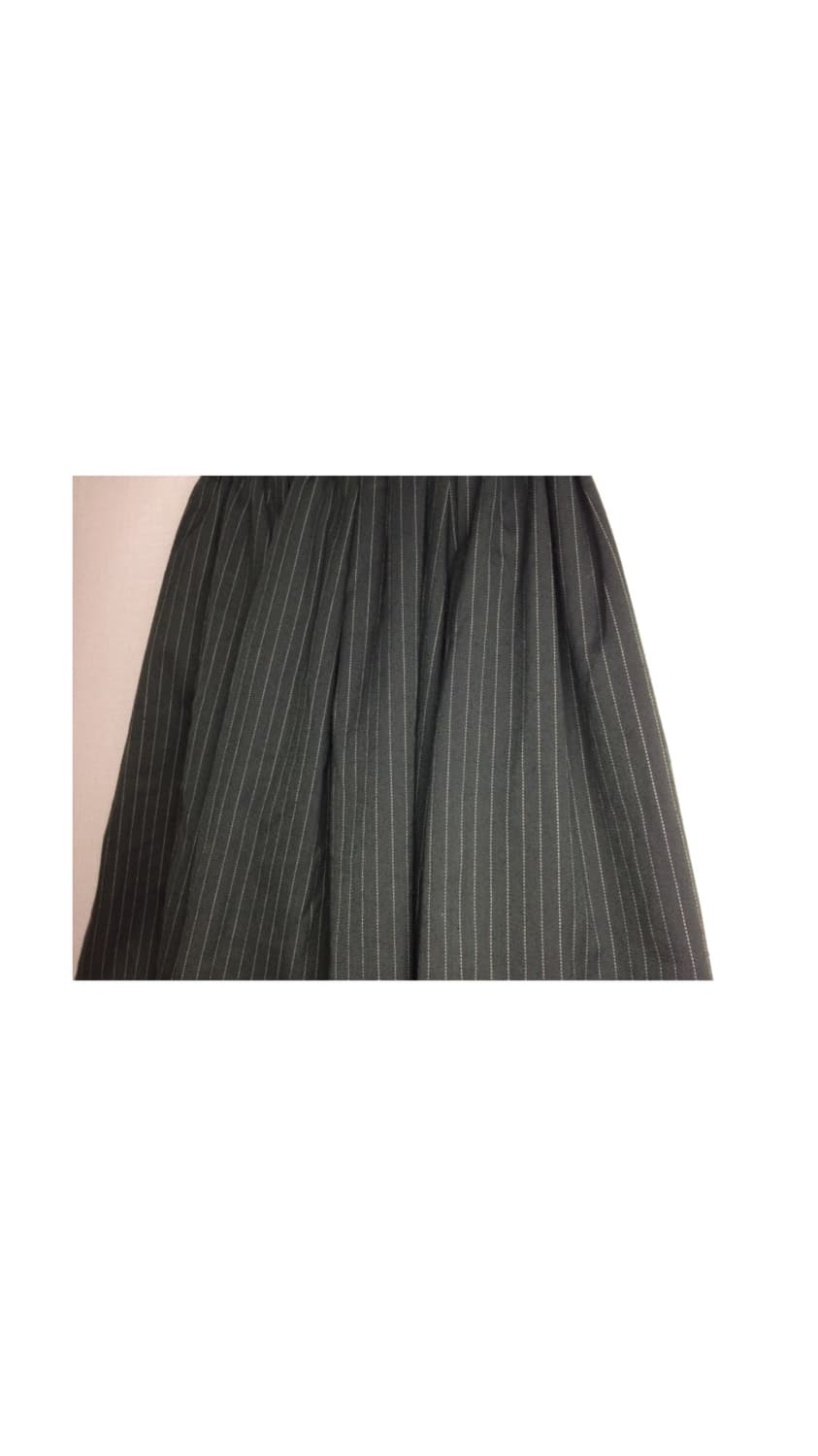 빈티지 딥그린 스트라이프 리버시블 레이스 밴딩 스커트 상품이미지4