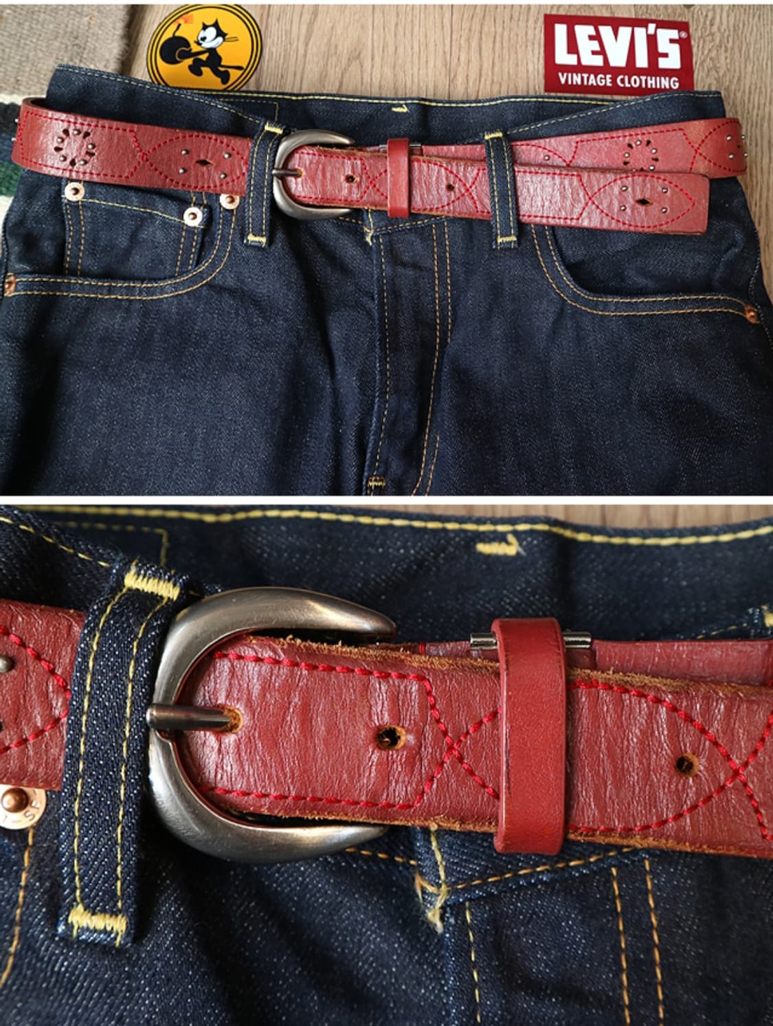 
빈티지 소가죽 벨트 29-32 상품이미지6