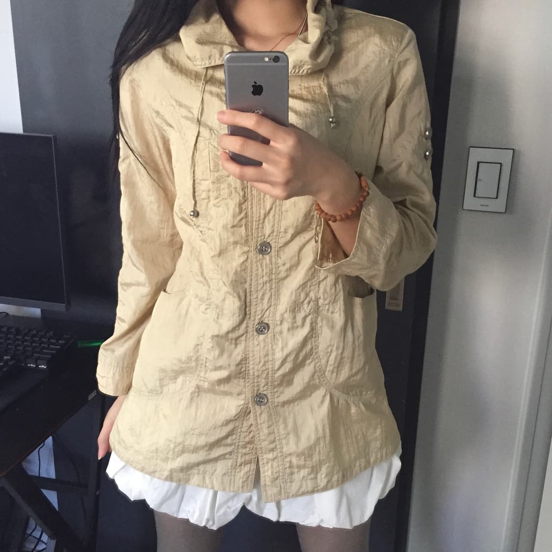 하구미 모리걸 나일론 미디 자켓 상품이미지2