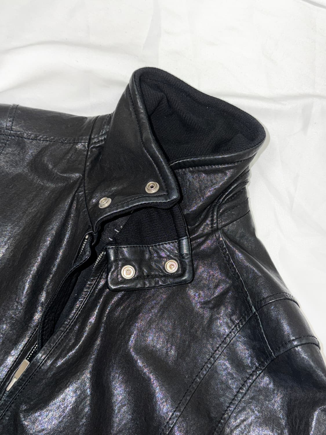 하이넥 슬림 레더 자켓 상품이미지6