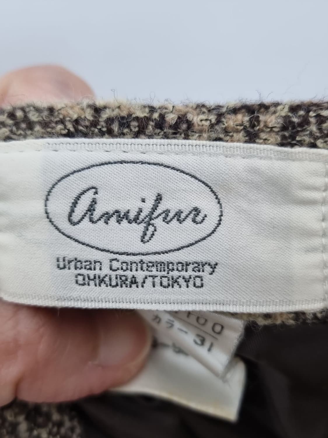 AMIFUR 브라운 체크 울 스커트  상품이미지7