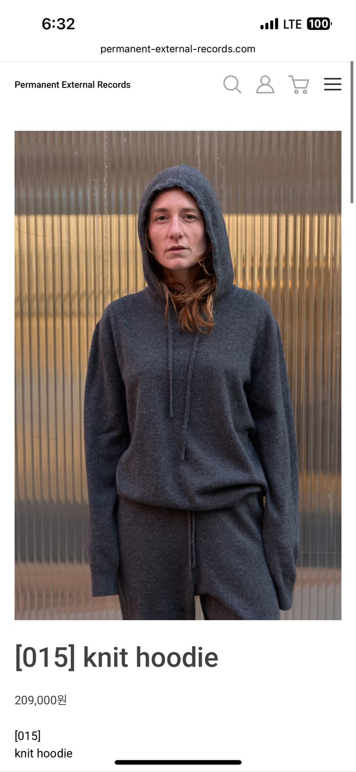 머듈 니트 후드 그레이 4 상품이미지1