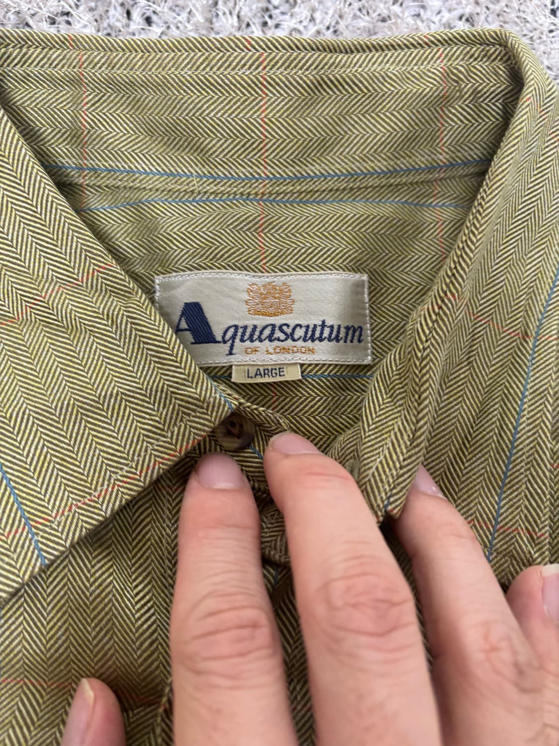일제 AQUASCUTUM 체크 셔츠 사이즈 105 상품이미지3