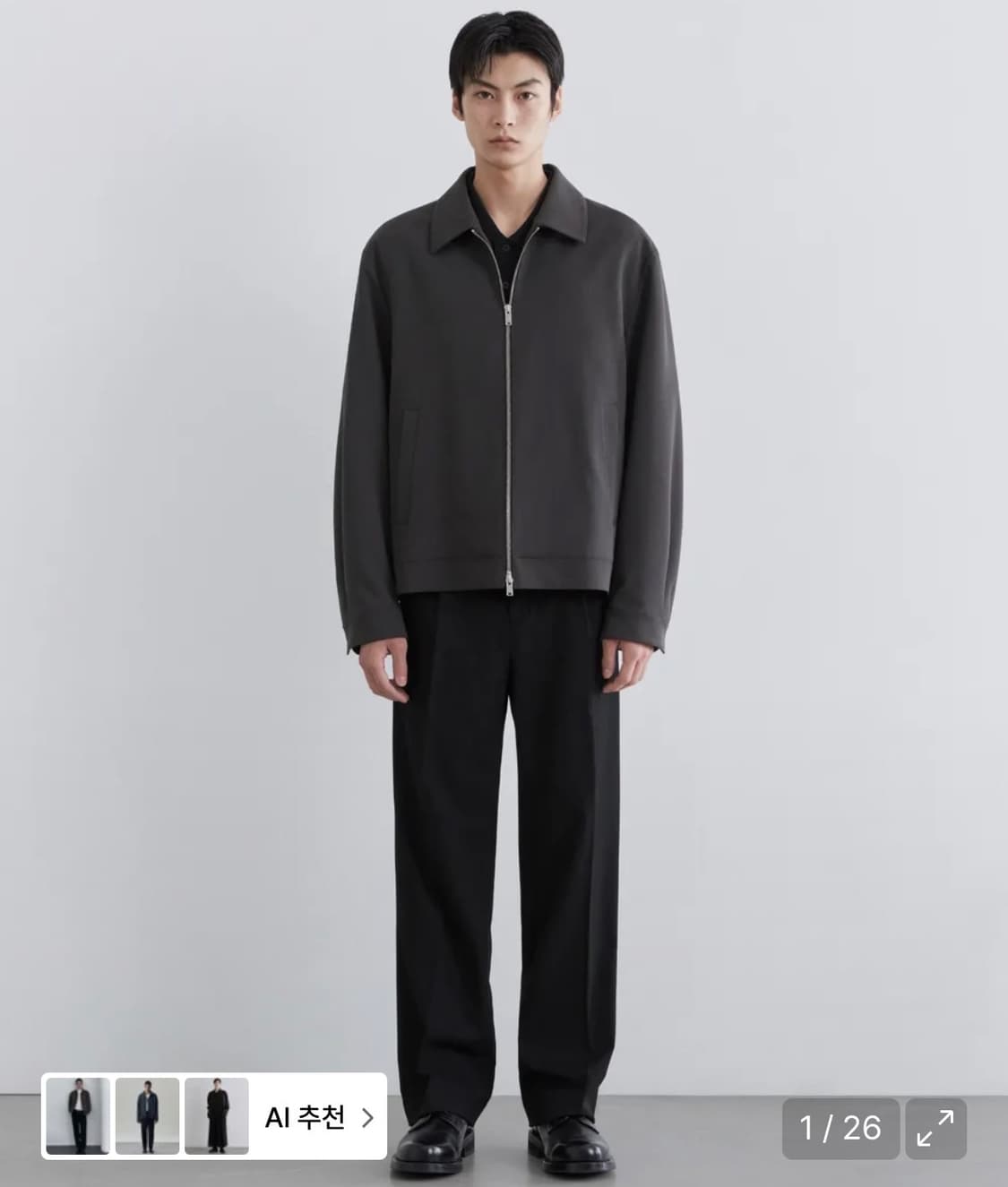 [30] 무탠다드 와이드 히든 밴딩 슬랙스 블랙 상품이미지1