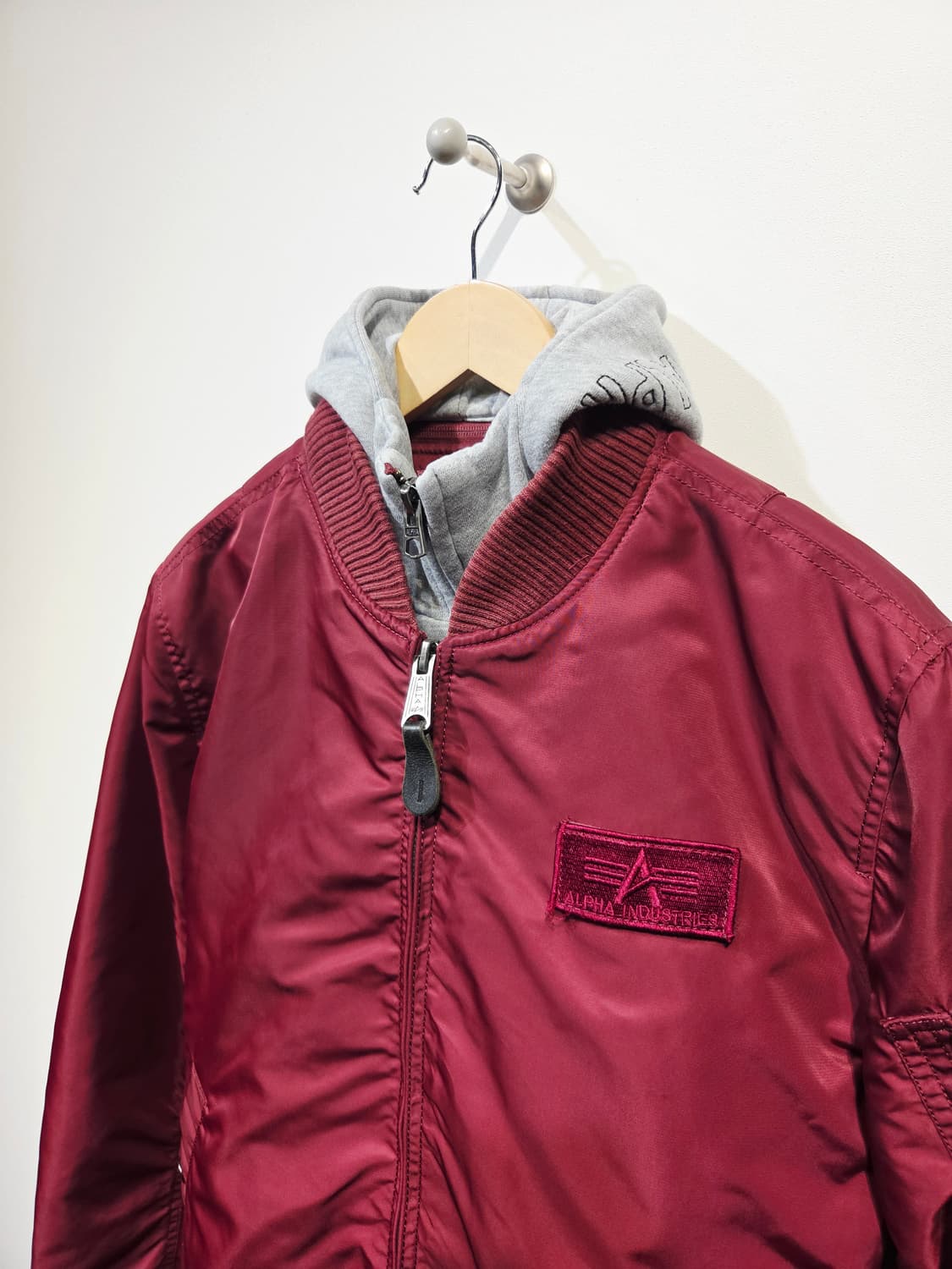 알파인더스트리 MA-1 버건디 후드 항공점퍼_M 상품이미지3