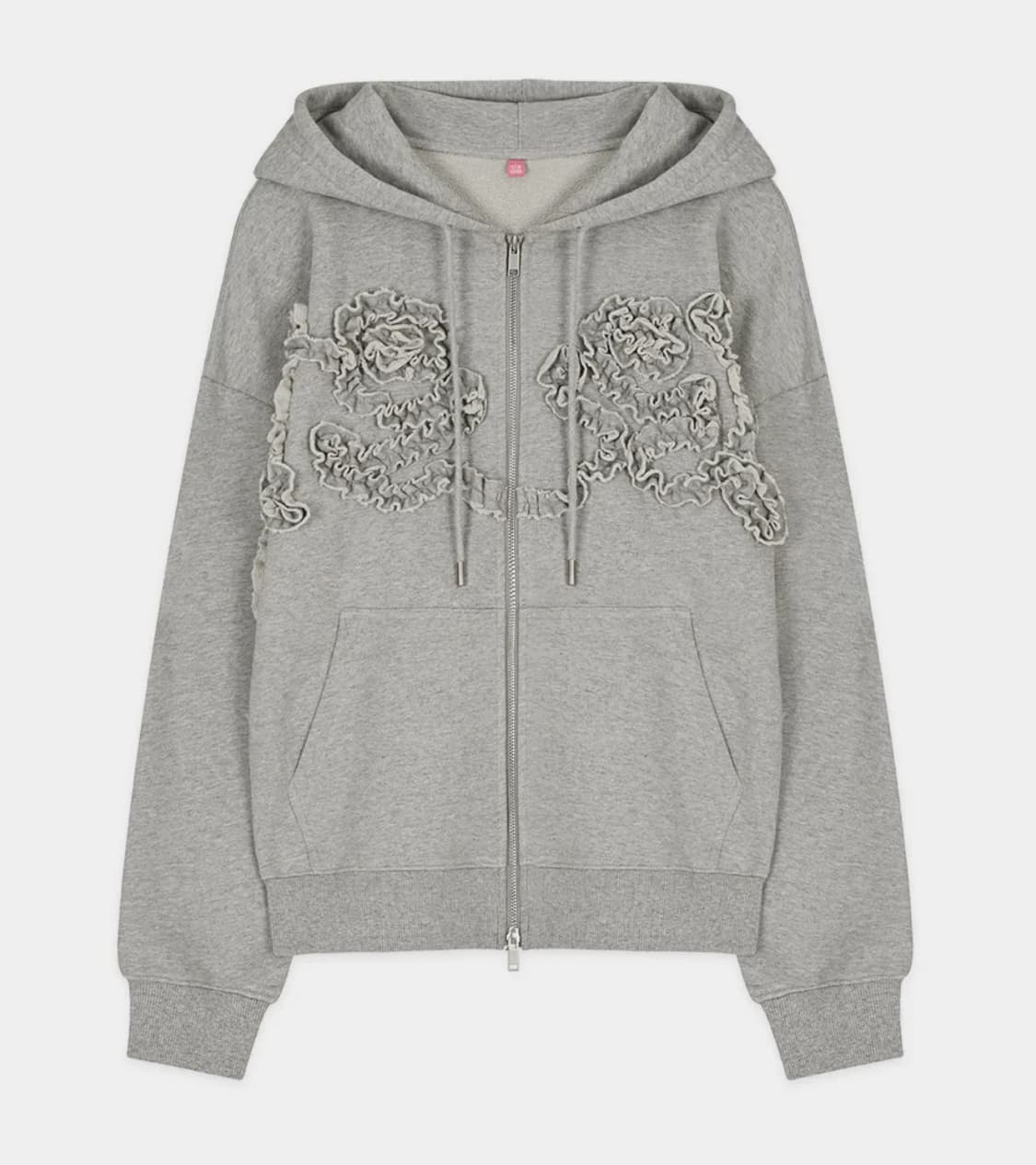 Sinoon Frill Oversized-Fit Hooded Zip-up 상품이미지1