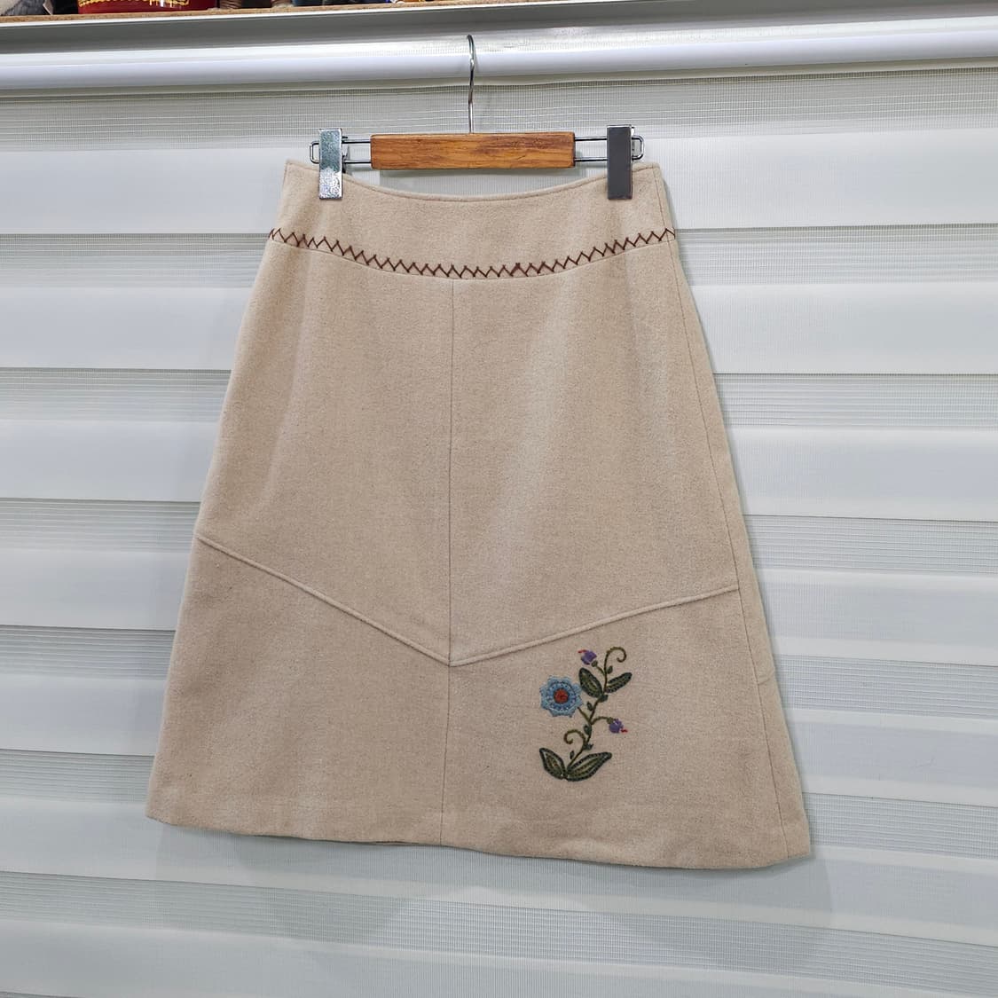 빈티지 Ray Cassin 꽃자수 울스커트- 우먼26정도 상품이미지4
