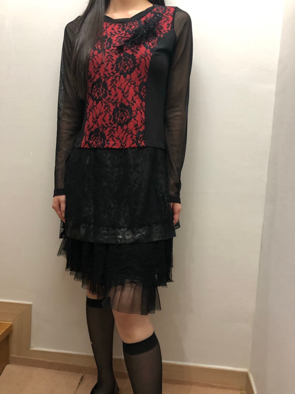 빈티지 블랙 시스루 탑 상품이미지7