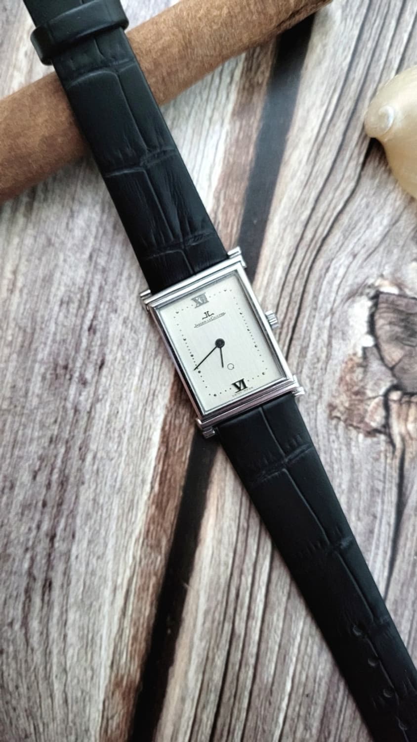 정품 예거르쿨트르 스틸 스퀘어 울트라씬 남여공용 쿼츠 시계 상품이미지7