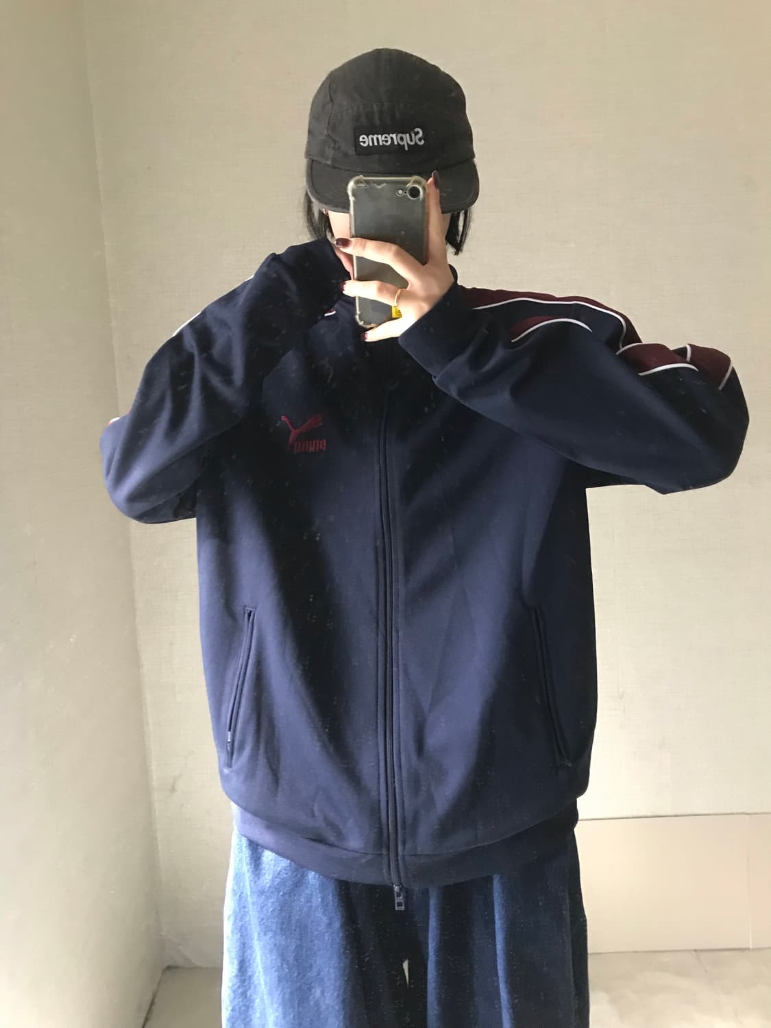 퓨마 네이비 버건디 오버핏 져지 상품이미지2