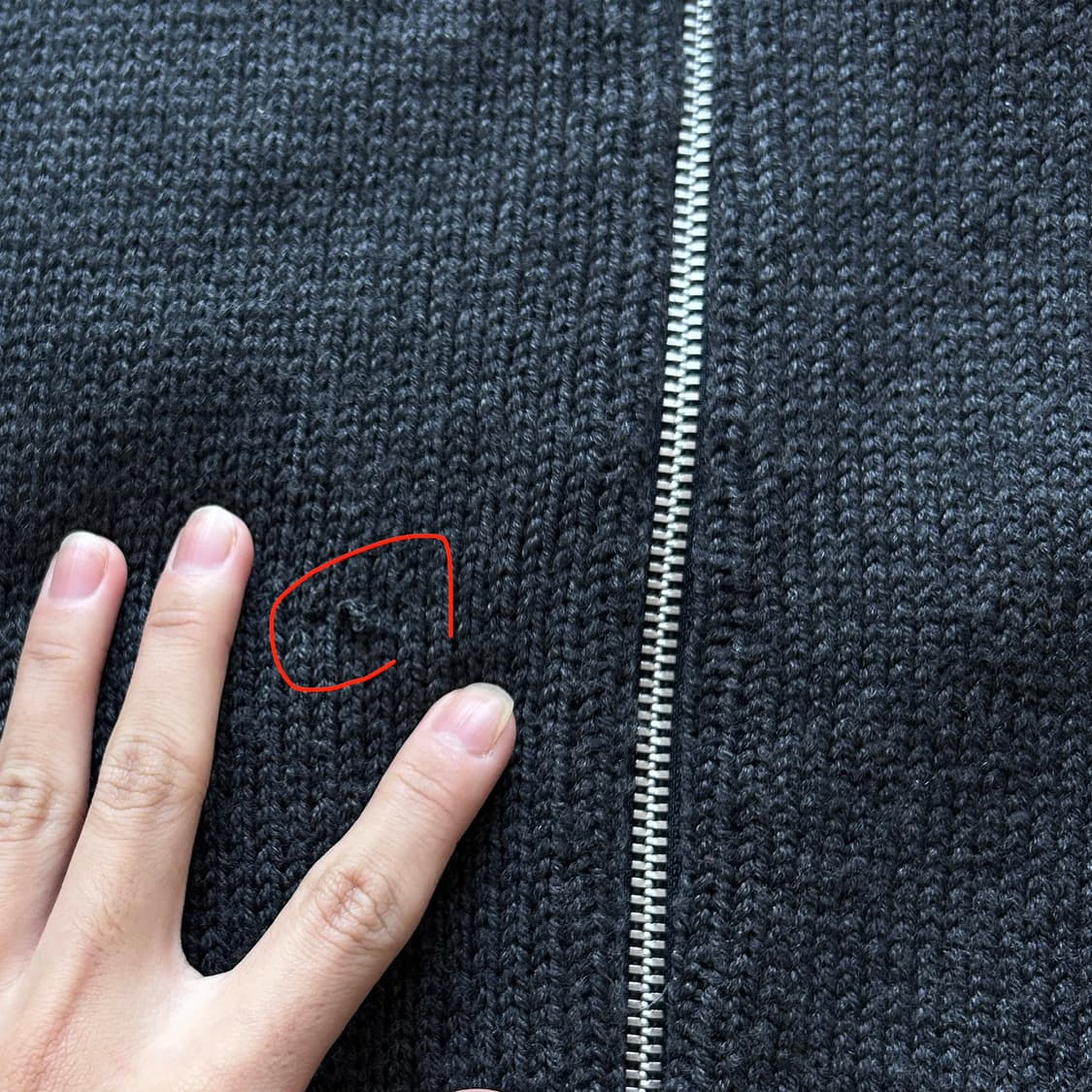 빈티지 울 풀집업 차콜 니트 가디건 상품이미지6