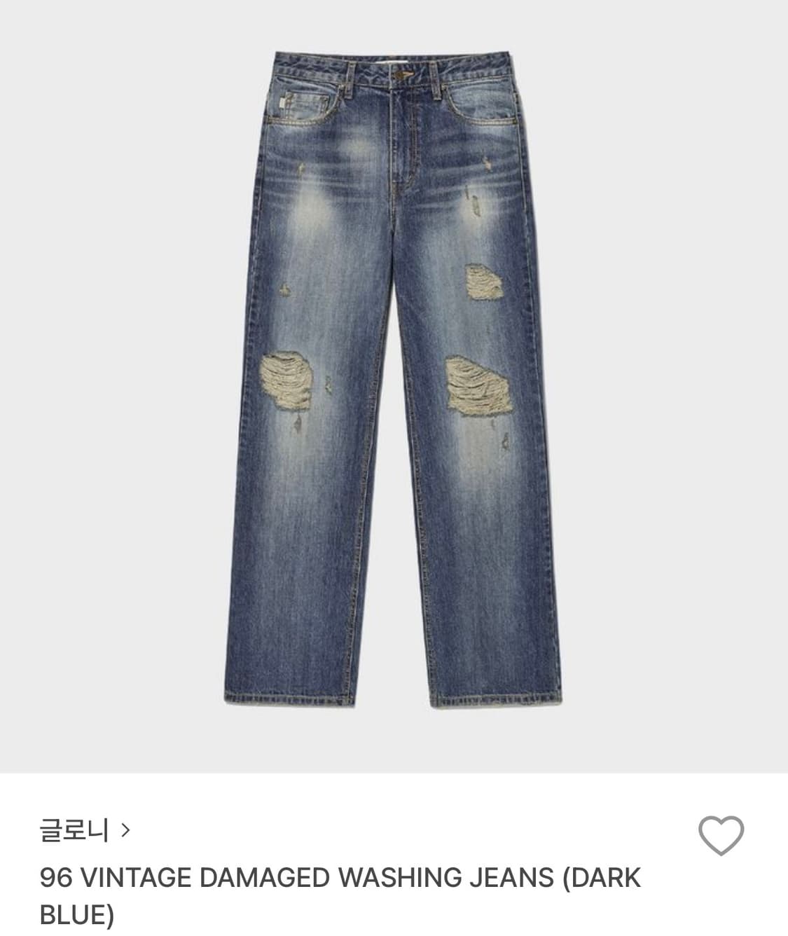 글로니 96 VINTAGE DAMAGED WASHING JEANS 상품이미지1