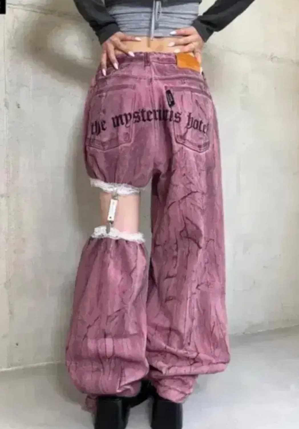 더미스테리어스호텔 크랙 가터 벨트 팬츠 상품이미지6