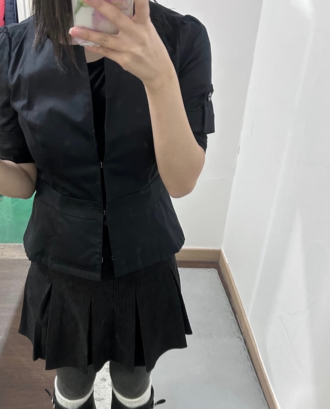 빈티지 블랙 코르셋 셔츠 상품이미지1