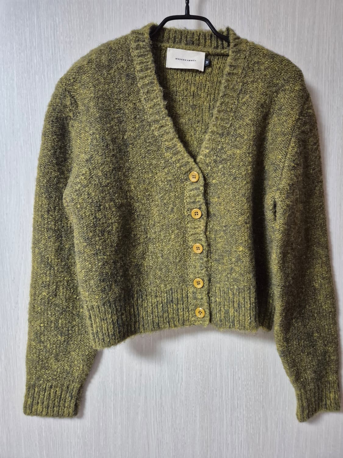 분더캄머 울 니트 부클 가디건 올리브색 M 상품이미지2