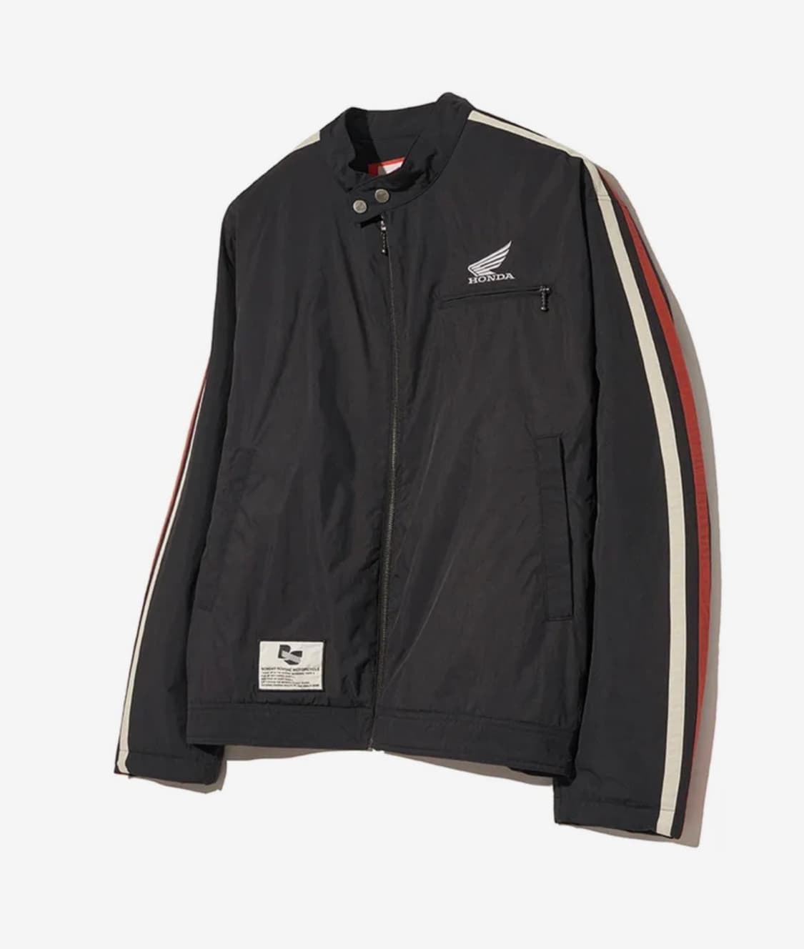혼다 나일론 세미 크롭 트랙 자켓 블랙 상품이미지2