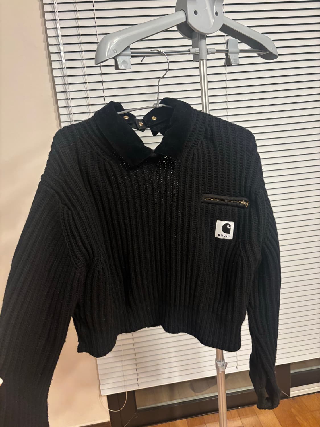 사카이 x 칼하트 WIP 니트 풀오버 디트로이트 블랙 상품이미지7