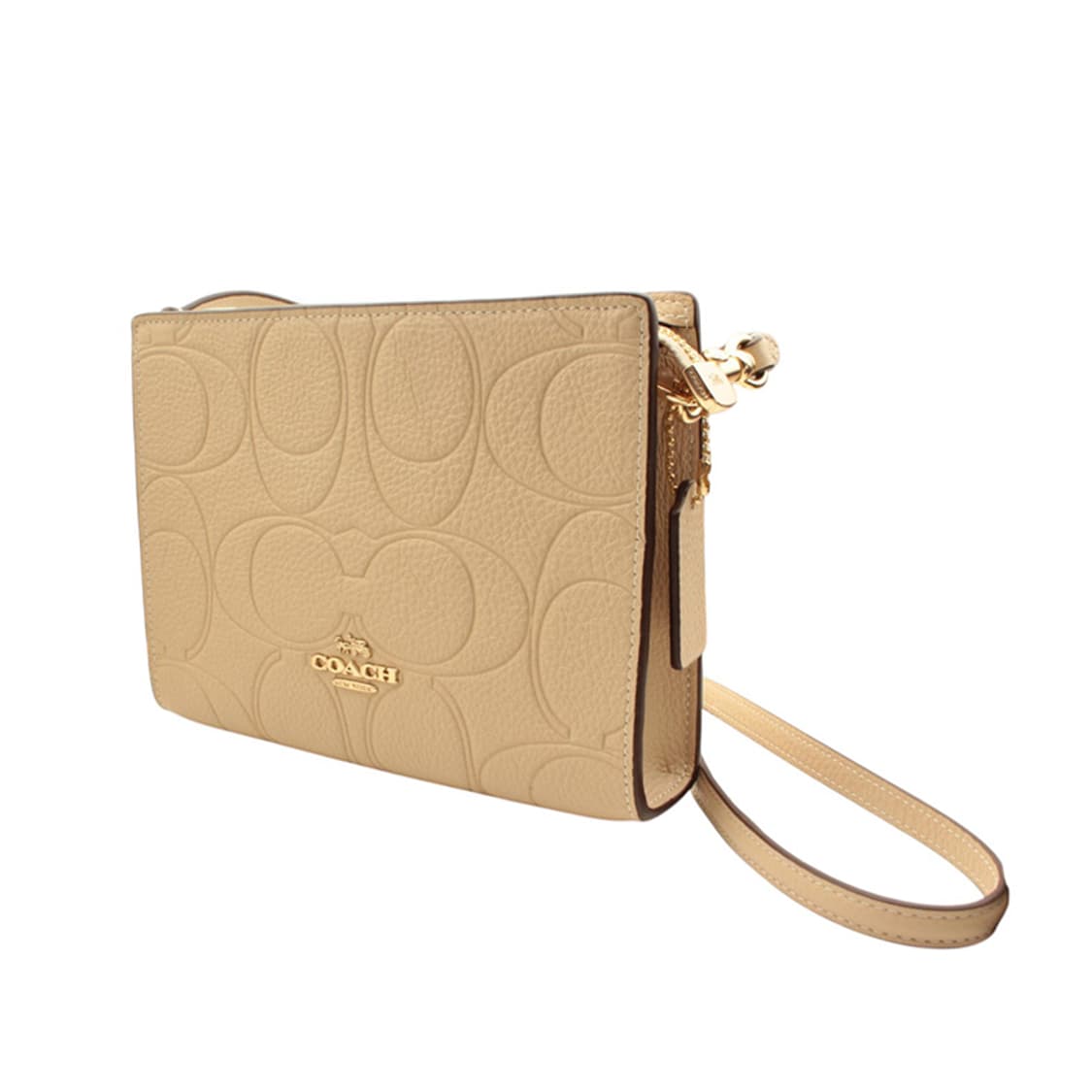코치 베이지 레더 크로스 겸 클러치백 상품이미지2