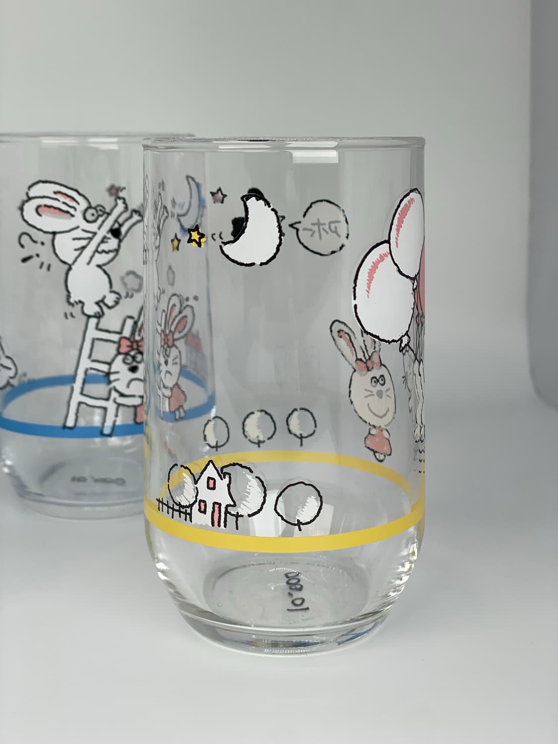 빈티지 아델리아 글라스 토끼 드로잉 유리컵 5p 세트  상품이미지7