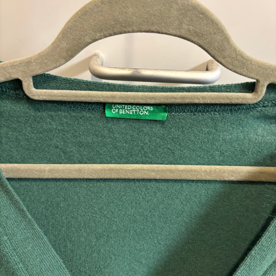 베네통 라이트 그린 100% 라나 울 가디건 상품이미지7