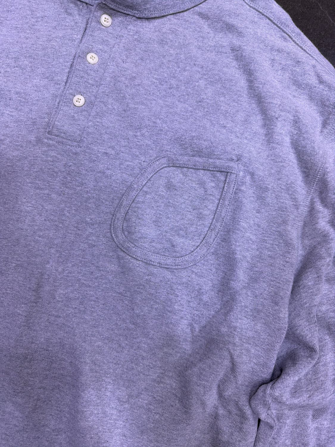 유니폼브릿지 헨리넥 ls 포켓 긴팔티 멜란지 그레이 XL 상품이미지7