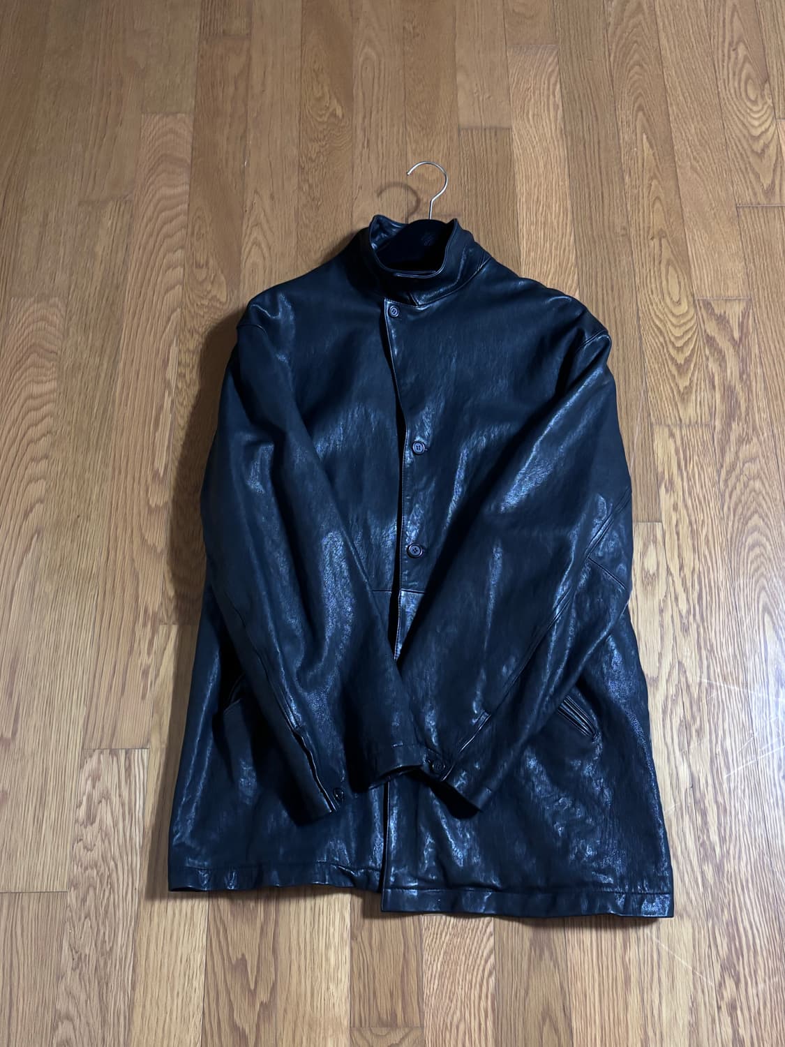 유스 워시드 레더 자켓 M사이즈 판매 상품이미지2