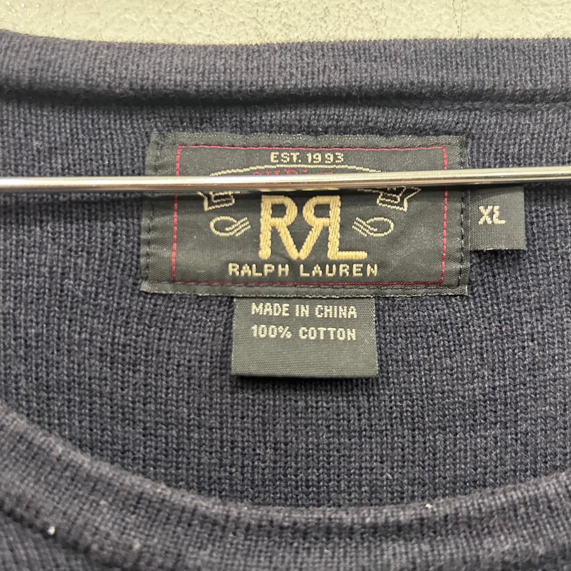 더블알엘 네이비 스트라이프 니트 슬리브 상품이미지5