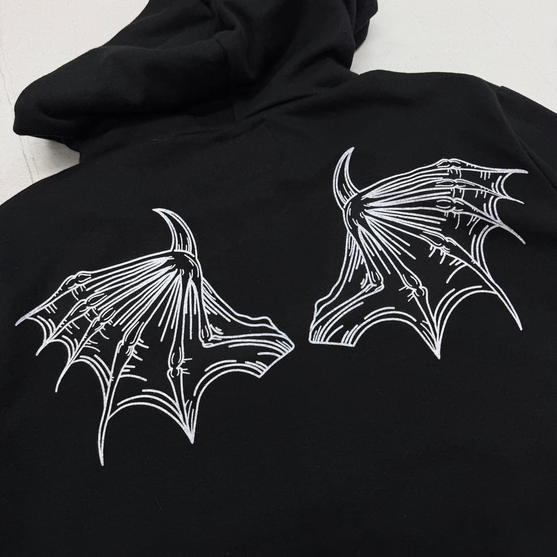 GLAD NEWS 글래드뉴스 제팬 락 펑크 스컬 해골 윙 날개 후드집업 상품이미지5