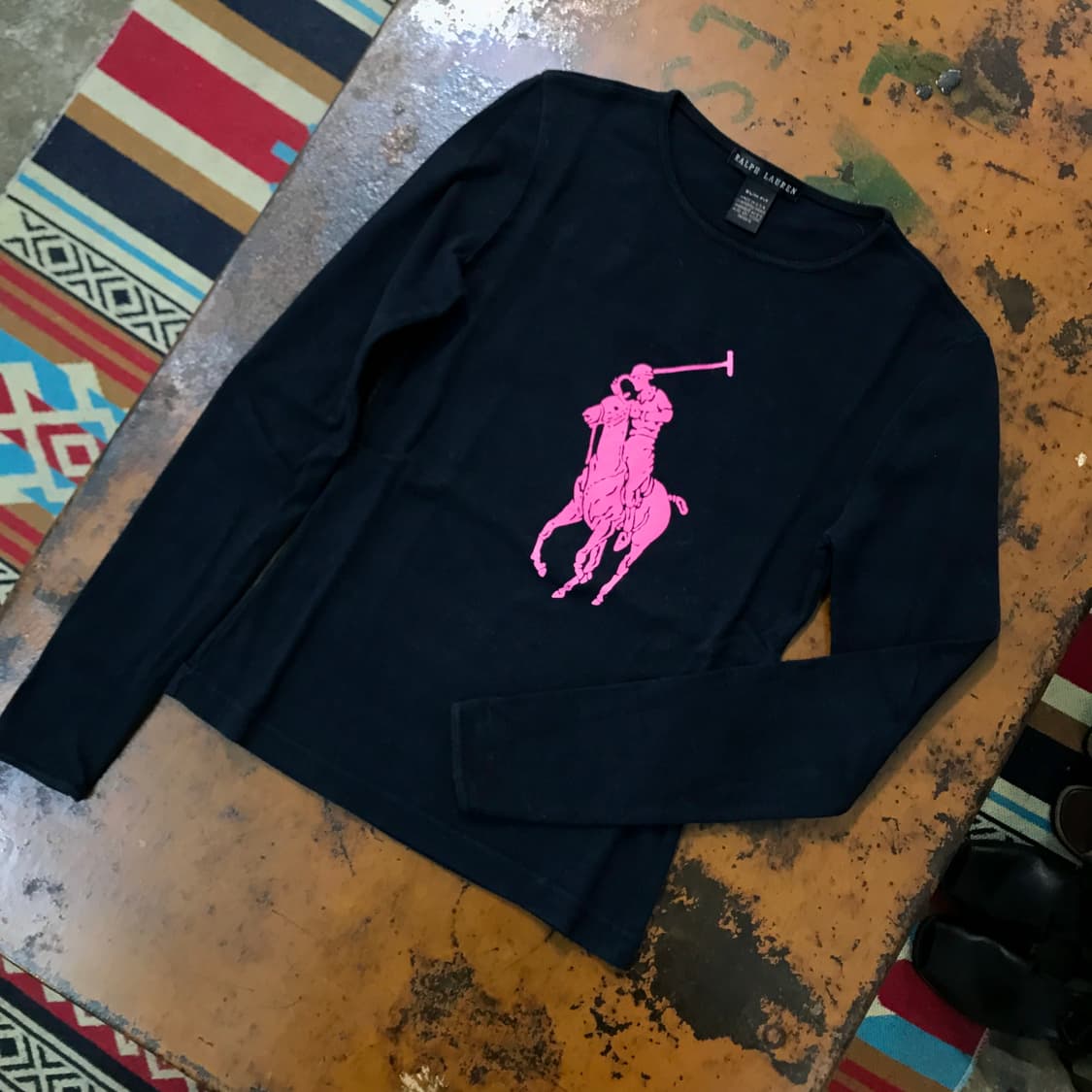 폴로랄프로렌 핑크 포니 블랙 롱 슬리브 여성 44 사이즈  상품이미지2