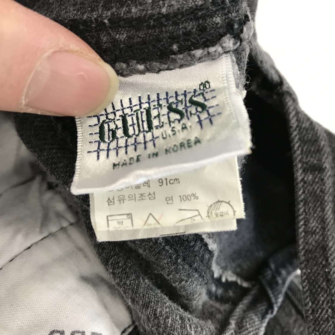 게스 90s 흑청 오버롤 멜빵바지 [70-91] 상품이미지6