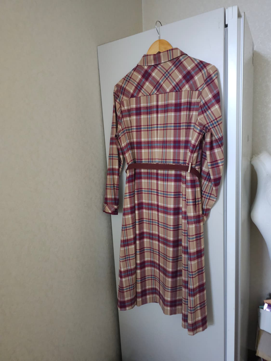 닥스 체크 벨트 롱원피스 상품이미지8