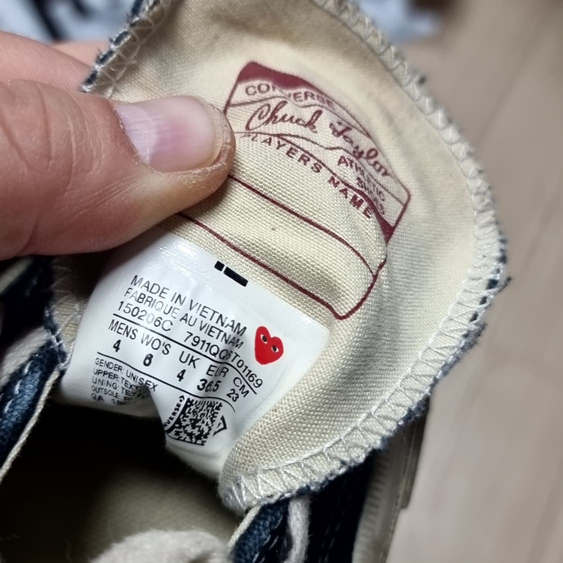 컨버스 꼼데가르송 블랙 스니커즈(230) 상품이미지7