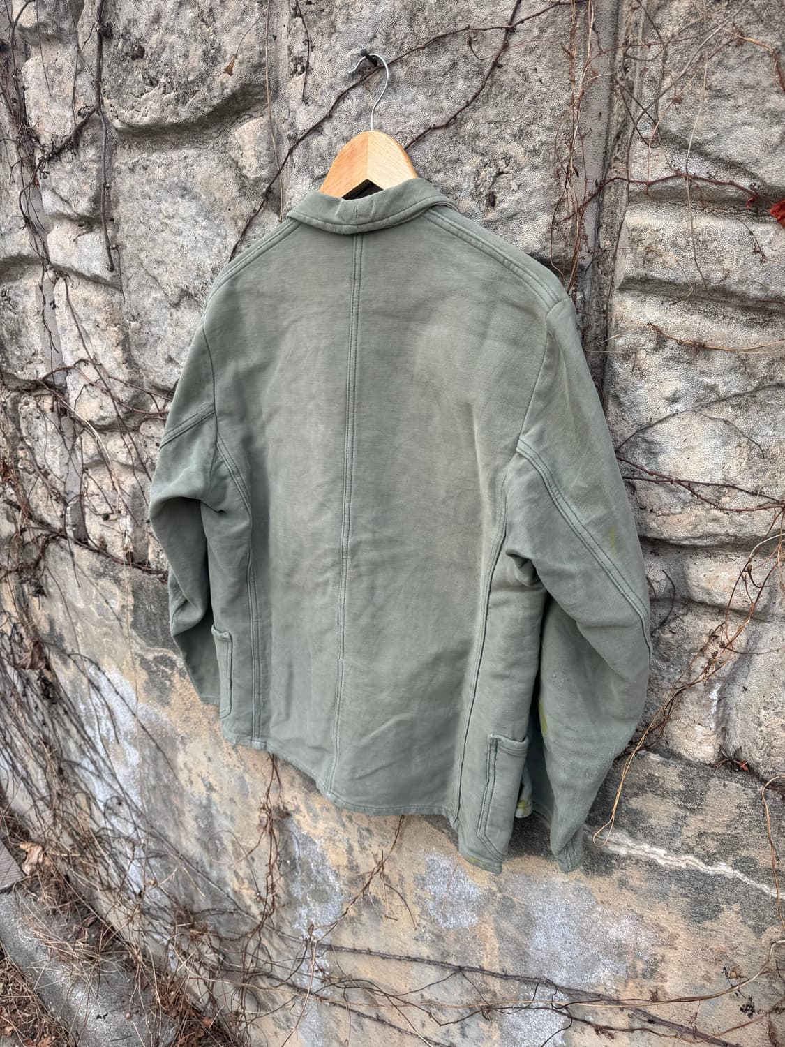올드 프렌치워크 빈티지 몰스킨 페이딩 데미지 워크 자켓 상품이미지4